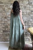 Lenni Cotton Tiered Dress Washed Khaki